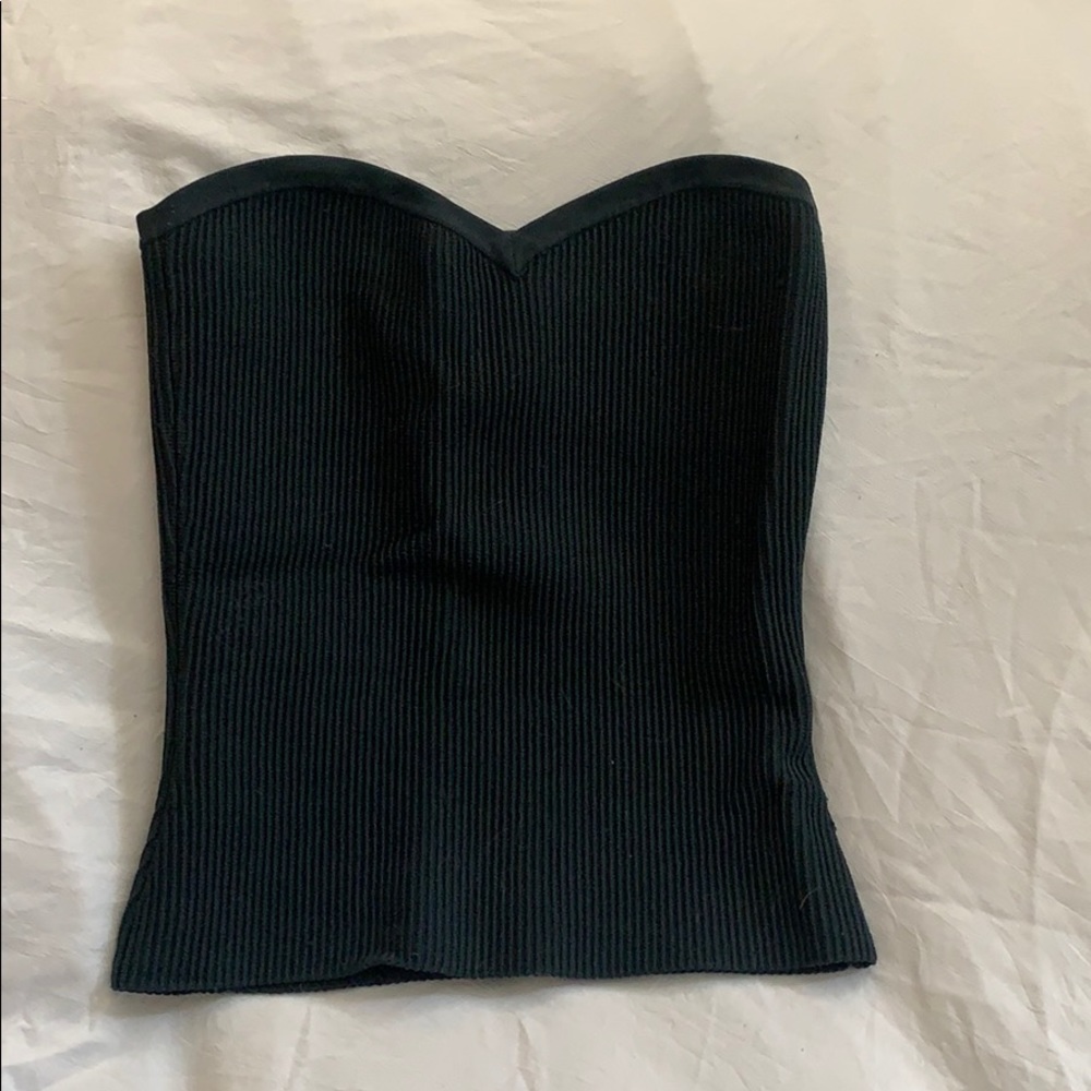Dark green tube top with a sweetheart neckline